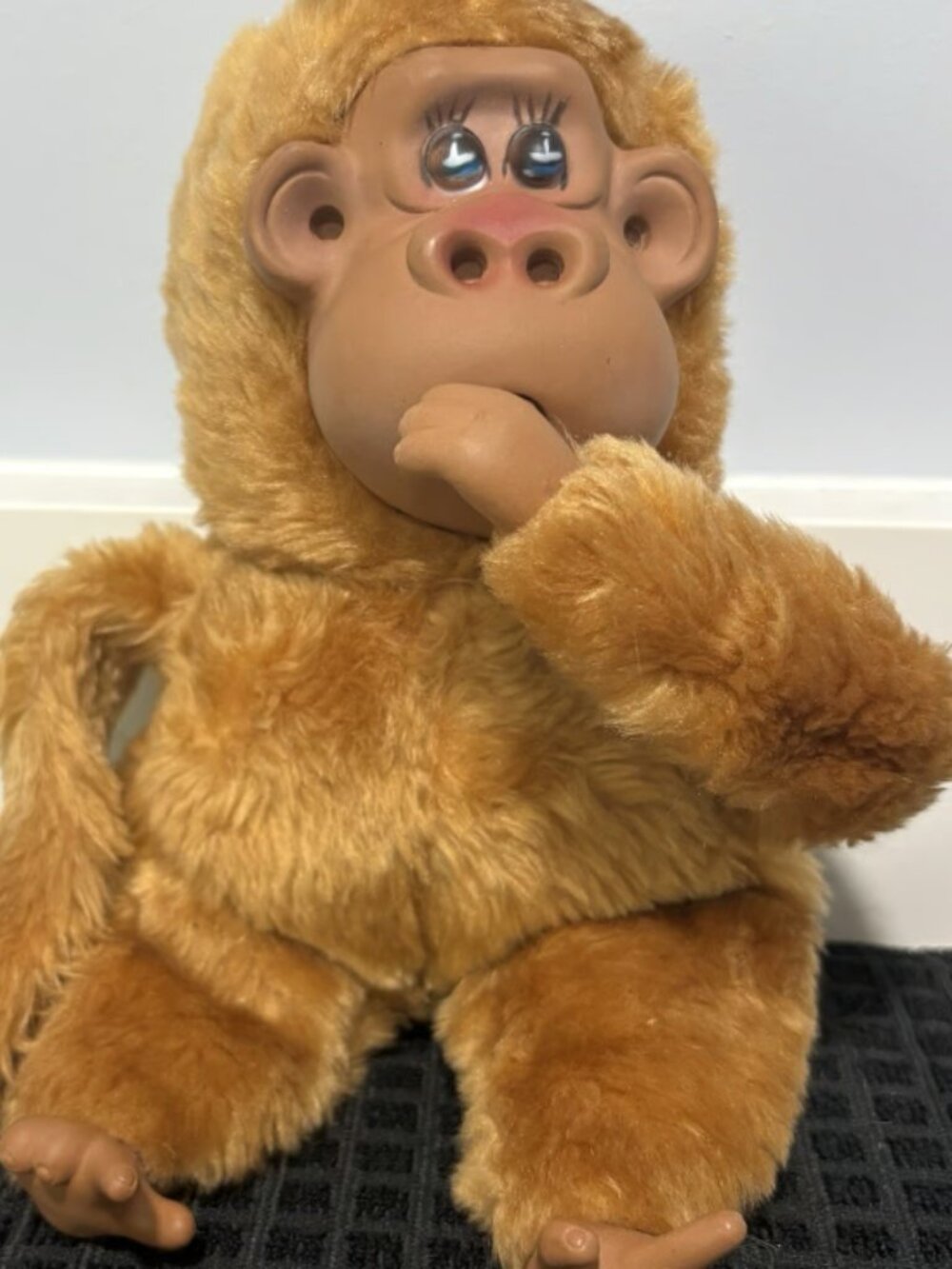 Vintage 1980's Russ Berrie Rutherford III Monkey Thumb Sucker Plush Rubber Face